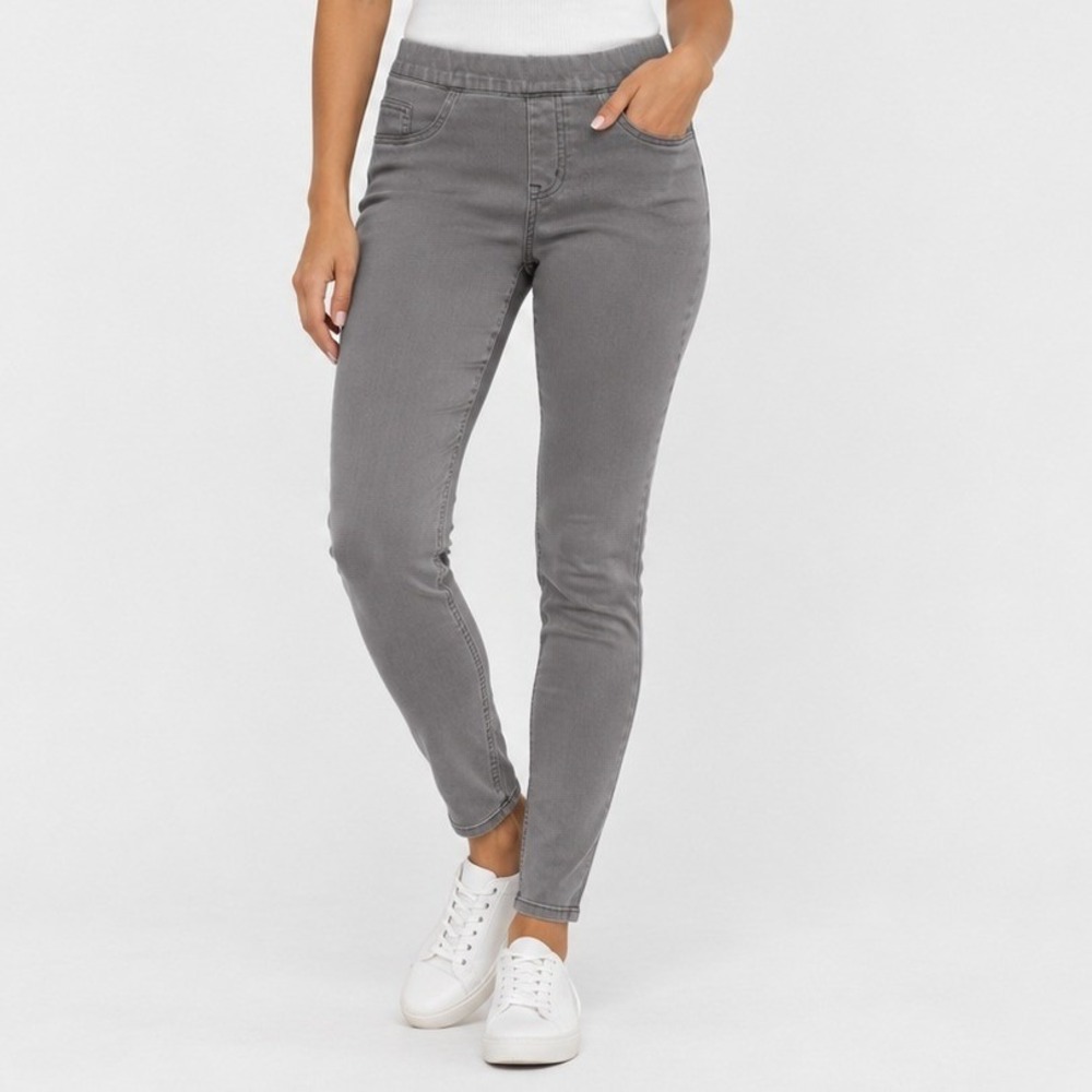 Spanx Jean-ish Leggings Gray High Rise Skinny Denim Style Pants 20018R Womens M
